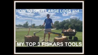 How we split large logs and my top 3 Fiskars tools for splitting wood.