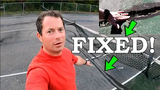 ✅Large Asphalt Crack Repair - Fixing Tennis Court With Epoxy-Coat Pave Patch