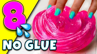 Testing 8 NO GLUE SLIME, 1 INGREDIENT, and WATER SLIME RECIPES!