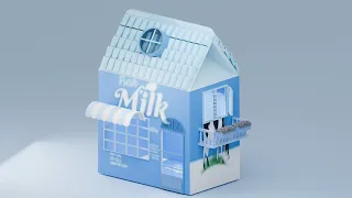 Milk Cartoon 3D Modeling in Blender|CgLowPoly