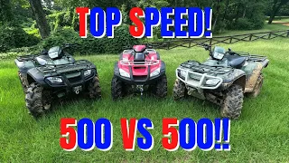 Honda Foreman VS Honda Rubicon!! Top Speed and Drag Race!!!