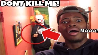 MY STALKER KILLER CLOWN BREAKS INTO MY HOUSE! TRYS TO KILL ME!!