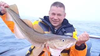 СУПЕРСКИЙ КЛЁВ ТРЕСКИ.  БАРЕНЦЕВО МОРЕ. "COD BITE LIKE A MACHINE GUN. THE BARENTS SEA".