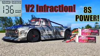 v2 Infraction 8S 136 Mph! FASTEST Truck I ever ran!