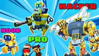 SHINCHAN and CHOP Became A FIGHTER ROBOT 🔥 | NOOB vs PRO vs HACKER IN LITTLE ROBOT | IamBolt Gaming