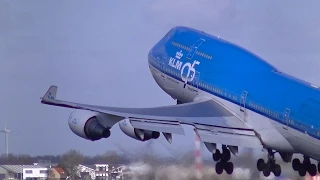 50 Heavy's Landing and Take-off at Schiphol Intl. Airport (EHAM,AMS)
