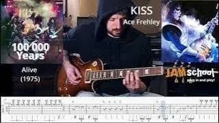 Kiss 100 000 Years Ace Frehley Guitar solo (With TAB)