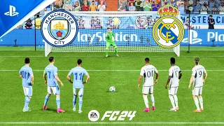 FC 24 | Ronaldo Messi Neymar vs Mbappe Haaland Vinicius | Man City vs Real Madrid | Penalty Shootout