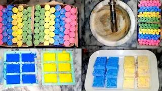 How to make gym chalk at home with colored chalk💛💙 With results#asmrgymchalk #unfrezzmyaccount#viral