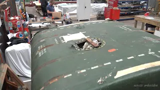 Video 99 Restoration of Lancaster NX611 Year 4   No 1 starboard fuel tank service