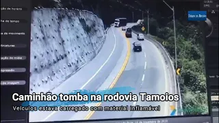 CAMINHÃO-TANQUE EXPLODE E FECHA RODOVIA DOS TAMOIOS - Veja como foi o acidente