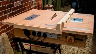 Homemade table saw with built in router and inverted jigsaw 3 in 1