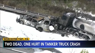 2 dead after fiery crash involving tanker truck on Pa. Turnpike