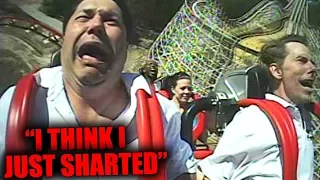 Top 5 FUNNIEST ROLLER COASTER FREAKOUTS!