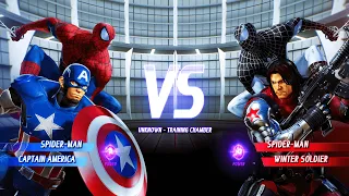 Spider Man & Captain America vs Spider Man & Winter Soldier (Hardest AI ) Marvel vs Capcom:Infinite