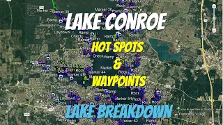 Need help finding Bass on Lake Conroe??  Check out this Lake Breakdown!!