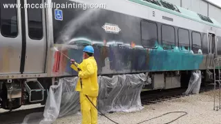 Graffiti Removal from a Train - Chicagoland Graffiti Removal / McCahill Painting Co.