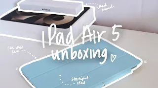 🍎🌱ipad air 5 2022 unboxing | starlight 256gb💫 | minimalist aesthetic & asmr | byzhiu✨