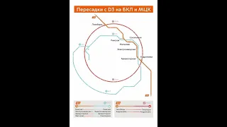 С третьего диаметра, МЦД-3 пассажиры смогут совершить 4 пересадки на БКЛ метро и 2 пересадки на МЦК.
