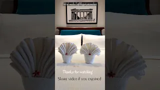 towel art | Flower vase towel art | Unique towel art folding.