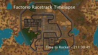 Factorio Racetrack Timelapse