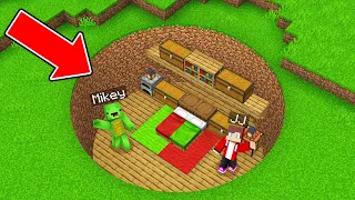 Mikey and JJ Survived Inside Round Hole in Minecraft (Maizen)