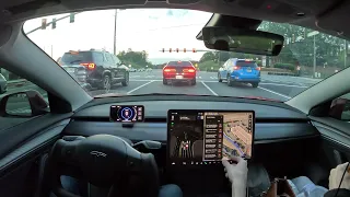 Tesla Using FSD Had a Tough Time with Lane Selection | Upsetting Human Drivers Receives Horns