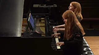 Clara & Marie Becker piano four-hands play Vlatava by Smetana