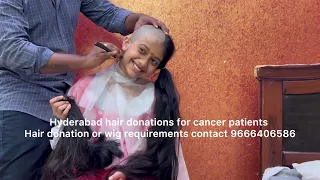 Long hair girl donated her hair headshave