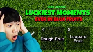 😱TOP 10 LUCKIEST MOMENTS Ever Recorded In Blox Fruits🍀