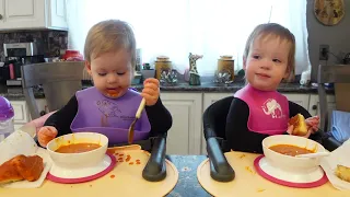 Twins try tomato soup