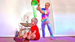 SLIME PRANK ON MINI JAKE PAUL!!