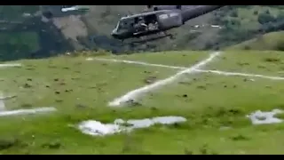 Helicopter incident trying to land due to gusts of wind.