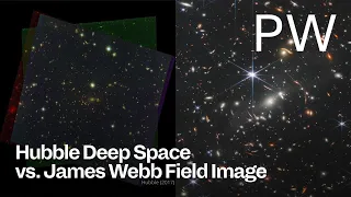 Hubble Deep Space vs. James Webb Field Image