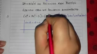 Division de Polinomios con Ruffini. Polinomio incompleto.