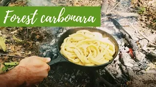 Carbonara in the forest | wild cooking video long version