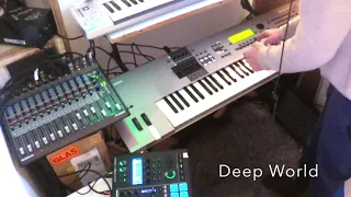 LIVE JAM WITH -YAMAHA MOTIF 7-ROLAND MC 707- PEACEFUL , No computer,  Music Deep World