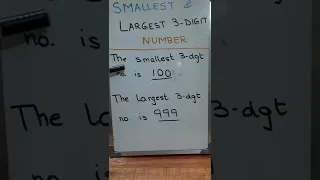 Write the smallest 3 digit number Write the largest 3 digit number #smallestnumber #largestnumber
