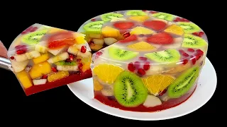 Just water and fruit! Delicious and healthy dessert without gelatin and bake in 5 minutes