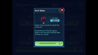 I unlocked Darth Sidious Star Wars Galaxy Of Heroes