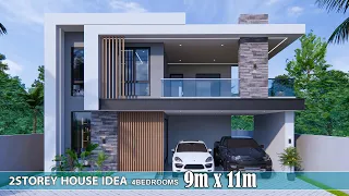 Modern House 2storey |  9m x 11m with 4Bedrooms