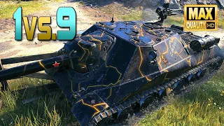 Obj. 704 alone versus 9 - World of Tanks