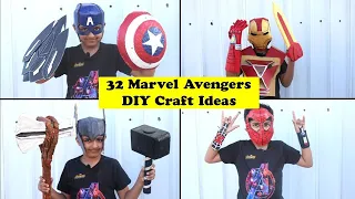 All my 32 MARVEL AVENGERS DIY Craft Ideas in ONE video! | Which is your favorite MCU Avenger weapon?