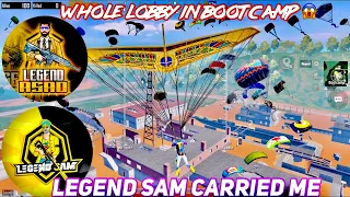 BOOTCAMP LANDING GONE WRONG WITH LEGEND SAM 😱 | EVERYONE LANDED ON BOOTCAMP | PUBG MOBILE