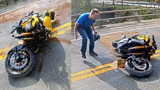 BIKER HAS GONE COMPLETELY MAD - Crazy Motorcycle Moments - Ep. 378