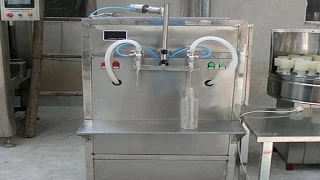 wine juice oil beverage filling machine 2 filling nozzles semi automatic double heads liquid filler