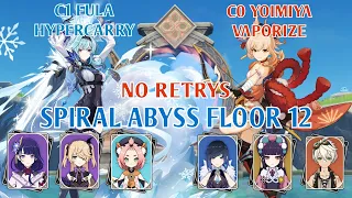 C1 EULA & C0 YOIMIYA SPIRAL ABYSS 2.7 FLOOR 12 FULL STAR CLEAR NO RETRYS GAMEPLAY