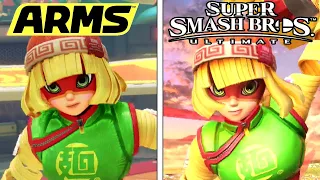 Min Min's Moveset Comparison (ARMS VS SMASH BROS ULTIMATE)