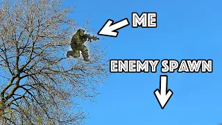 Pi£$ing off airsoft players from the TALLEST tree on the map 🌳