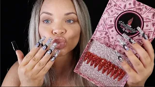 ASMR My Press On Nail Collection (Nail Tapping) | Unboxing ~tingles~ XXL EXTENDO LONG NAILS